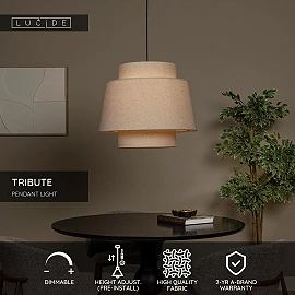 TRIBUTE pendant light Ø 60 cm 1xE27 Cream (Lucide)