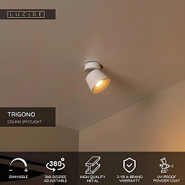 TRIGONO griestu prožektors Ø10,5 cm 1x50W balta (Lucide)