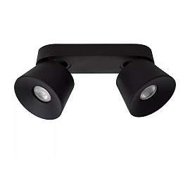 TRIGONO griestu prožektors 26,5 cm × 11 cm × 11 cm 2x50W melna (Lucide)