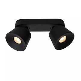 TRIGONO griestu prožektors 26,5 cm × 11 cm × 11 cm 2x50W melna (Lucide)