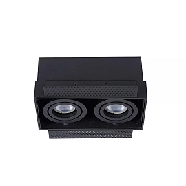 TRIMLESS iebūvējamais griestu prožektors 18,5 cm × 9,7 cm × 9 cm 2x50W melna (Lucide)