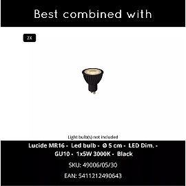 TRIMLESS iebūvējamais griestu prožektors 18,5 cm × 9,7 cm × 9 cm 2x50W melna (Lucide)
