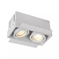 TRIMLESS iebūvējamais griestu prožektors 18,5 cm × 9,7 cm × 9 cm 2x50W balta (Lucide)