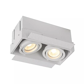 TRIMLESS iebūvējamais griestu prožektors 18,5 cm × 9,7 cm × 9 cm 2x50W balta (Lucide)