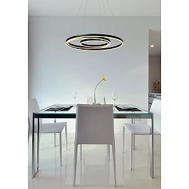 TRINITI LED pendant light Ø80 cm 32 W 3000K black (Lucide)