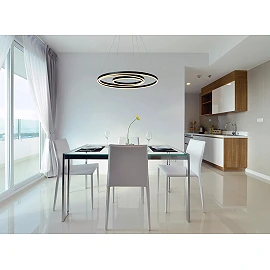 TRINITI LED pendant light Ø80 cm 32 W 3000K black (Lucide)