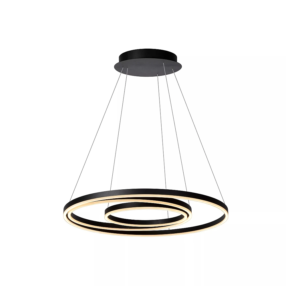 TRINITI LED pendant light Ø80 cm 32 W 3000K black (Lucide)
