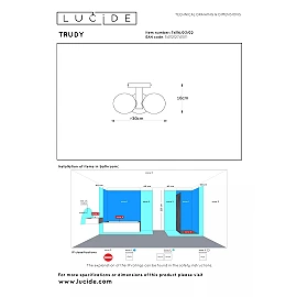 TRUDY vannasistabas griestu lampa 3 x 40 W G9 IP44 matēta zelta/misiņa (Lucide)