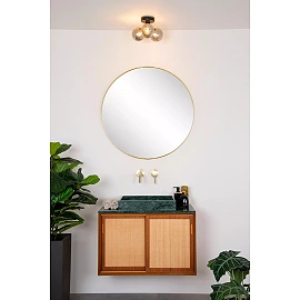 TRUDY Flush ceiling light Bathroom 3x40W G9 IP44 Black (Lucide)