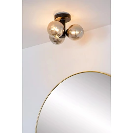 TRUDY Flush ceiling light Bathroom 3x40W G9 IP44 Black (Lucide)
