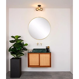 TRUDY Flush ceiling light Bathroom 3x40W G9 IP44 Black (Lucide)