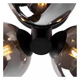 TRUDY Flush ceiling light Bathroom 3x40W G9 IP44 Black (Lucide)
