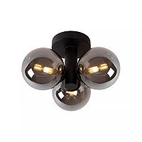 TRUDY Flush ceiling light Bathroom 3x40W G9 IP44 Black (Lucide)