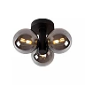 TRUDY Flush ceiling light Bathroom 3x40W G9 IP44 Black (Lucide)