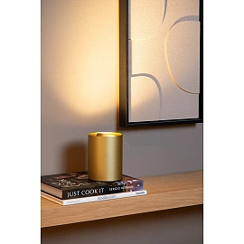 TUBE Table lamp Ø9.6 cm LED 3 StepDim GU10 1x5W 2700K Matt Gold / Brass (Lucide)