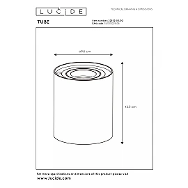 TUBE Table lamp Ø9.6 cm LED 3 StepDim GU10 1x5W 2700K Matt Gold / Brass (Lucide)