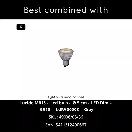 TUBE Recessed spotlight Ø9.2 cm 1xGU10 50W Satin Chrome (Lucide)