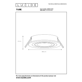 TUBE Recessed spotlight Ø9.2 cm 1xGU10 50W Satin Chrome (Lucide)