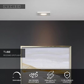 TUBE Recessed spotlight 1xGU10 50W White (Lucide)