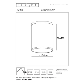 TUBIX outdoor ceiling light 1x24W E27 anthracite (Lucide)