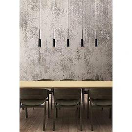 TUBULE piekaramā lampa 101 cm LED 5 x 7W 2700K melna (Lucide)