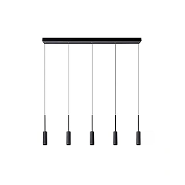 TUBULE piekaramā lampa 101 cm LED 5 x 7W 2700K melna (Lucide)