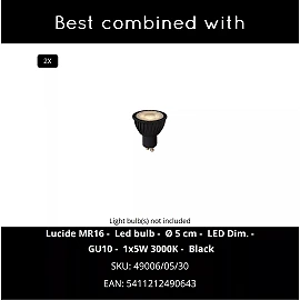 TUNDRAN galda lampa 30x15 cm 2xGU10 melna (Lucide)