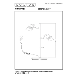 TUNDRAN galda lampa 30x15 cm 2xGU10 melna (Lucide)