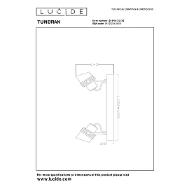 TUNDRAN griestu prožektors 2xGU10 melns (Lucide)