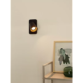 TURNON gultas / sienas lampa 1x5W melna / matēts zelts (Lucide)