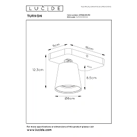 TURNON gultas / sienas lampa 1x5W melna / matēts zelts (Lucide)