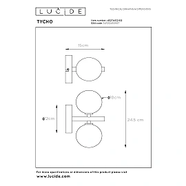 TYCHO Wall light 2xG9 matt gold / brass (Lucide)