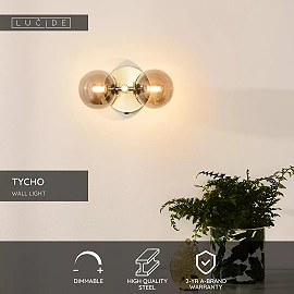 TYCHO Wall light 2xG9 matt gold / brass (Lucide)