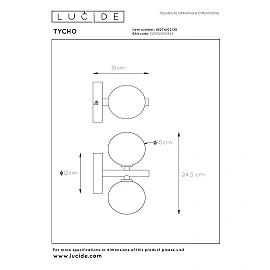 TYCHO Wall light 2xG9 black (Lucide)