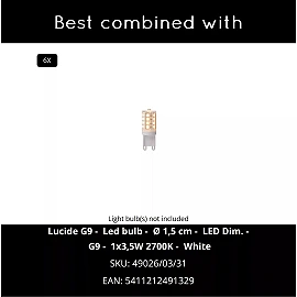TYCHO Pendant light Ø25.5 cm 6xG9 black (Lucide)