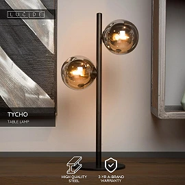 TYCHO Table lamp 2xG9 black (Lucide)