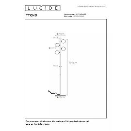 TYCHO Floor lamp 4xG9 matt gold / brass (Lucide)