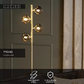 TYCHO Floor lamp 4xG9 matt gold / brass (Lucide)
