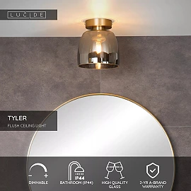 TYLER bathroom ceiling light Ø16,1 cm 1xG9 33 W matt gold / brass (Lucide)