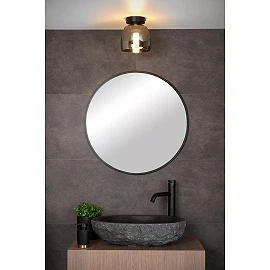 TYLER Bathroom flush ceiling light 1x33W G9 IP44 Black (Lucide)