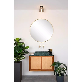 TYLER Bathroom flush ceiling light 1x33W G9 IP44 Black (Lucide)