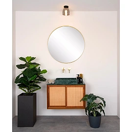 TYLER Bathroom flush ceiling light 1x33W G9 IP44 Black (Lucide)