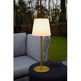 TYON rechargeable outdoor table lamp LED 1x2W matt gold (Lucide)