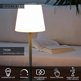 TYON rechargeable outdoor table lamp LED 1x2W green (Lucide)
