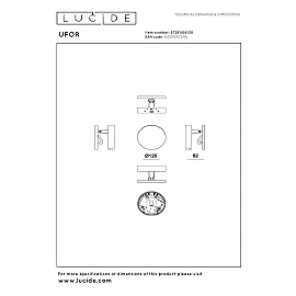 UFOR LED dim-to-warm wall light Ø12 cm black (Lucide)