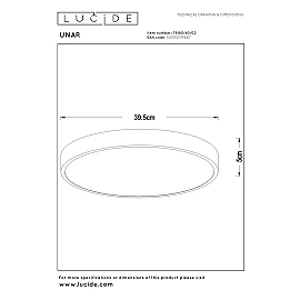 UNAR griestu lampa Ø39,5 cm LED 3 StepDim 24W 2700K matēta zelta/misiņa (Lucide)