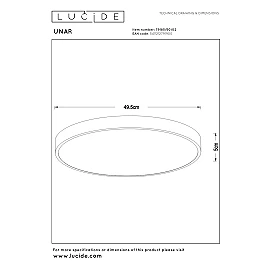 UNAR griestu lampa Ø49,5 cm LED 3 StepDim 36W 2700K matēta zelta/misiņa (Lucide)