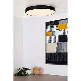 UNAR griestu lampa Ø49,5 cm LED 3 StepDim 36W 2700K melna (Lucide)