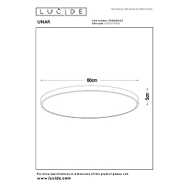 UNAR griestu lampa Ø80 cm LED 3 StepDim 80W 2700K matēta zelta/misiņa (Lucide)