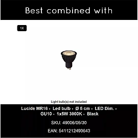 UPTON Ceiling spotlight 1xGU10 40W Smoke Grey (Lucide)